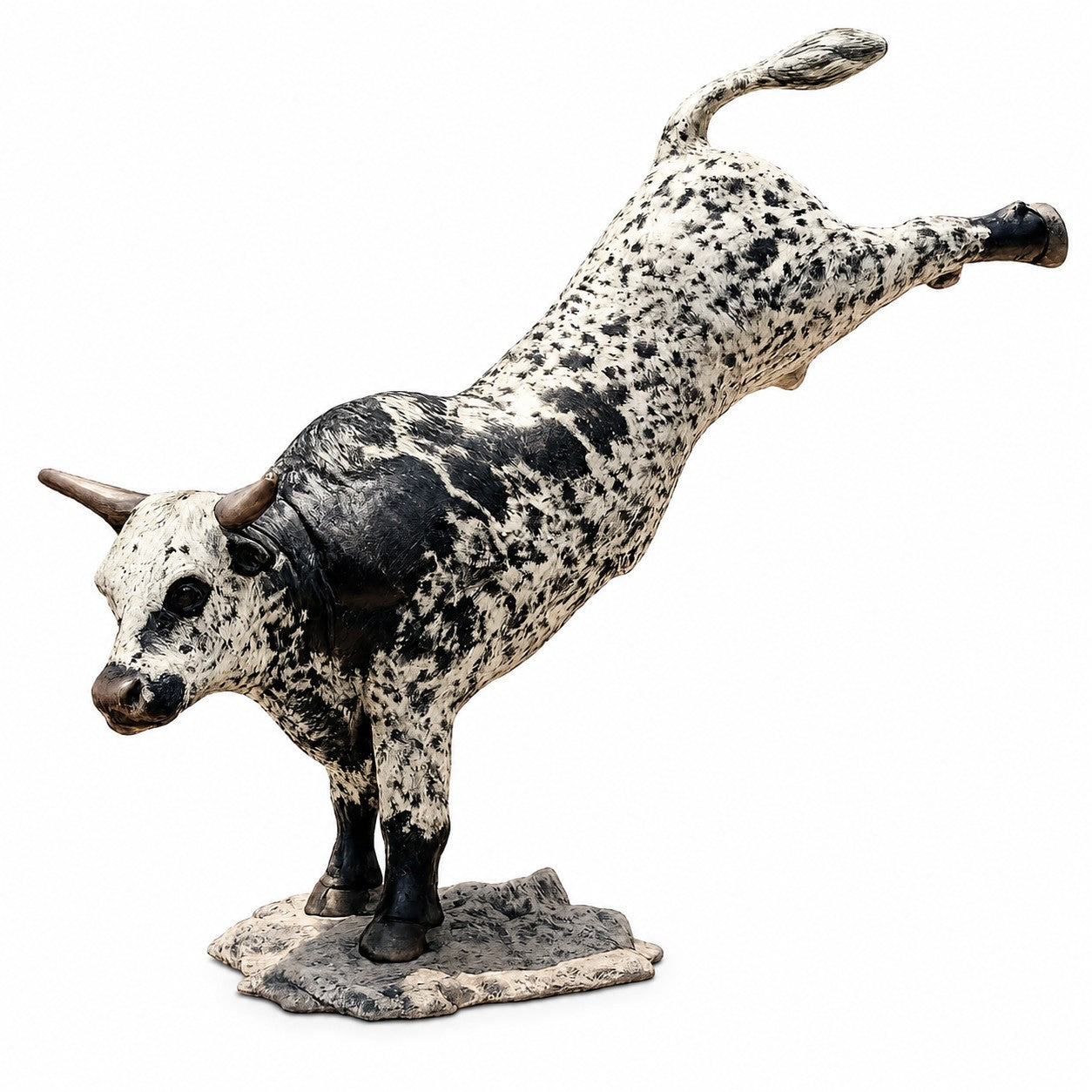 cast aluminum bucking bull for any outdoor space