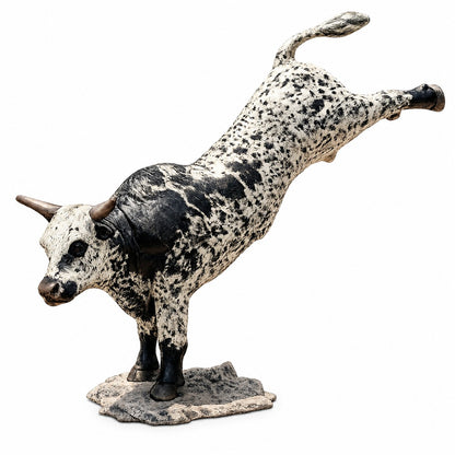 cast aluminum bucking bull for any outdoor space
