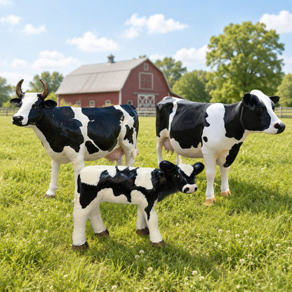 Cast aluminum milk cow with horns for dairies, farms, ranches, homes, and businesses