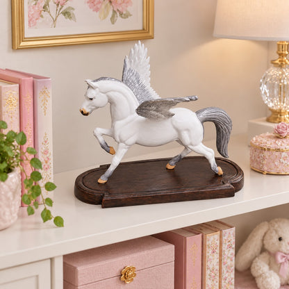Cast aluminum desktop prancing Pegasus for indoor home decor