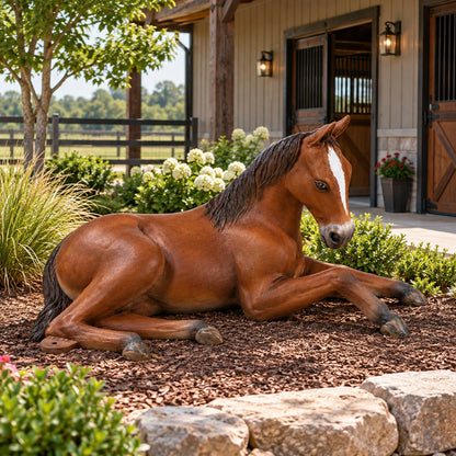 cast aluminum laying down colt for outdoor displays