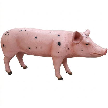 Life size standing pig made of cast aluminum for commercial or residential display