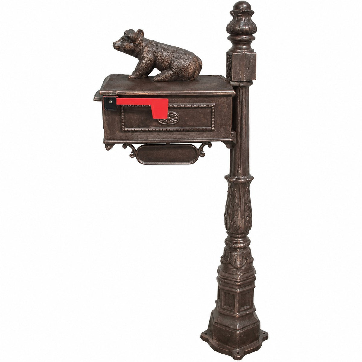 cast aluminum mailbox with pig