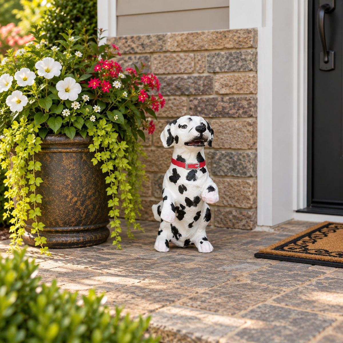 Mini Dog Sitting with Paw Raised