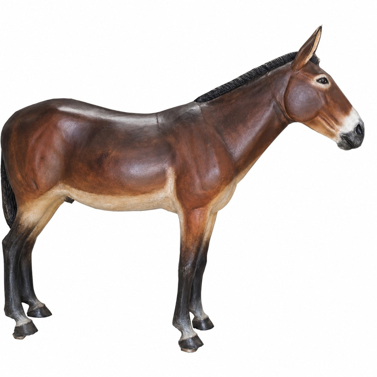 Cast aluminum mule featured in dark brown tones for residential or commercial design spaces.