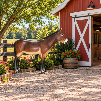 Cast aluminum mule featured in dark brown tones for residential or commercial design spaces.