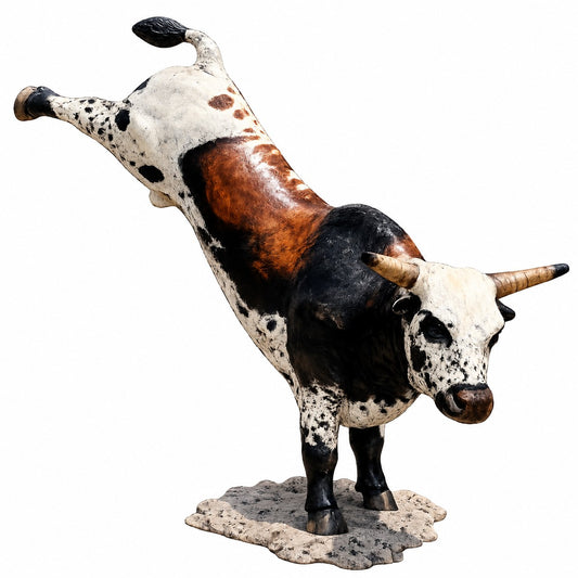 cast aluminum bucking bull for any outdoor space