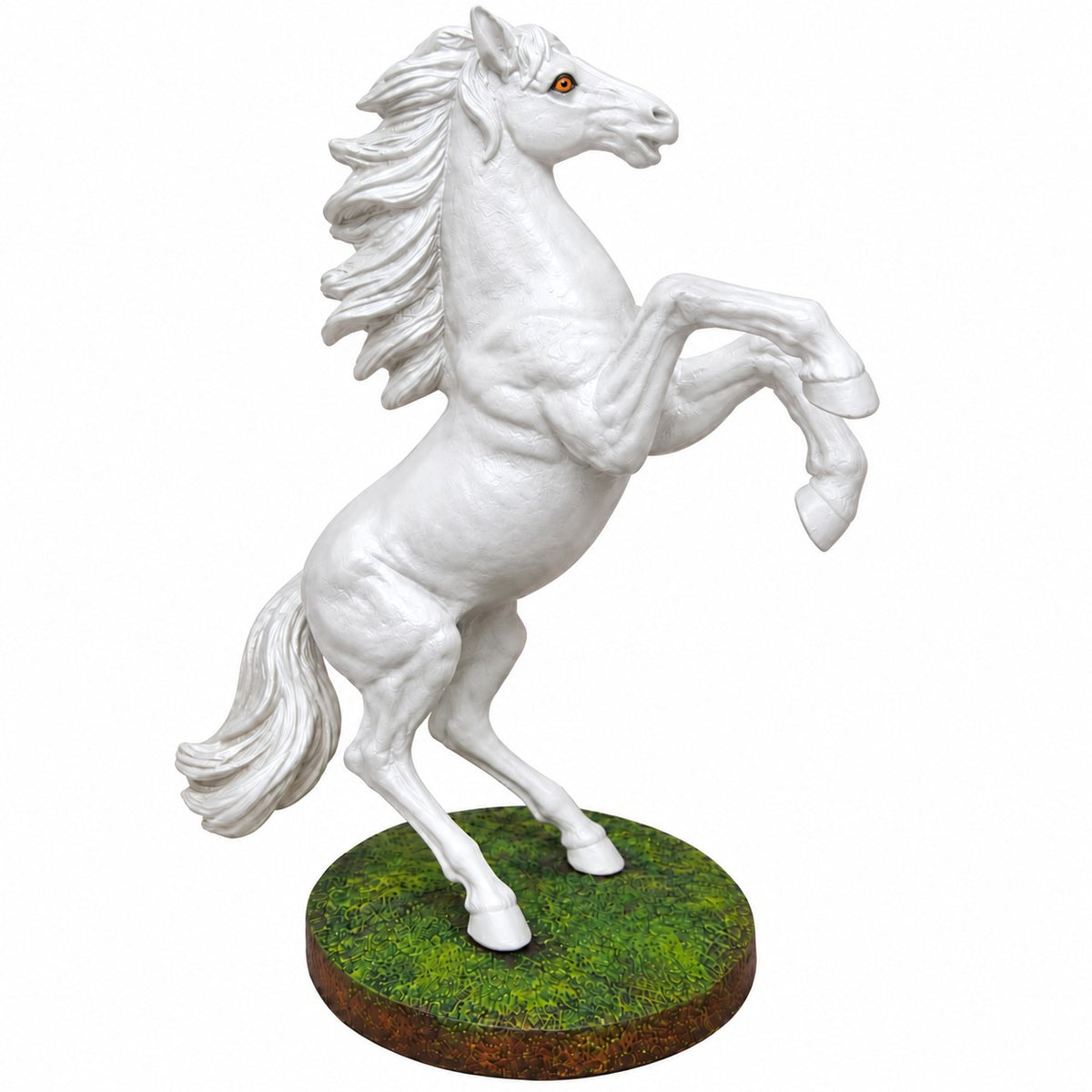 cast aluminum paint horse rearing for western home decor