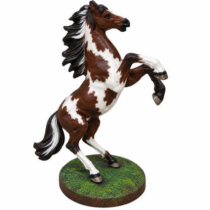 cast aluminum paint horse rearing for western home decor