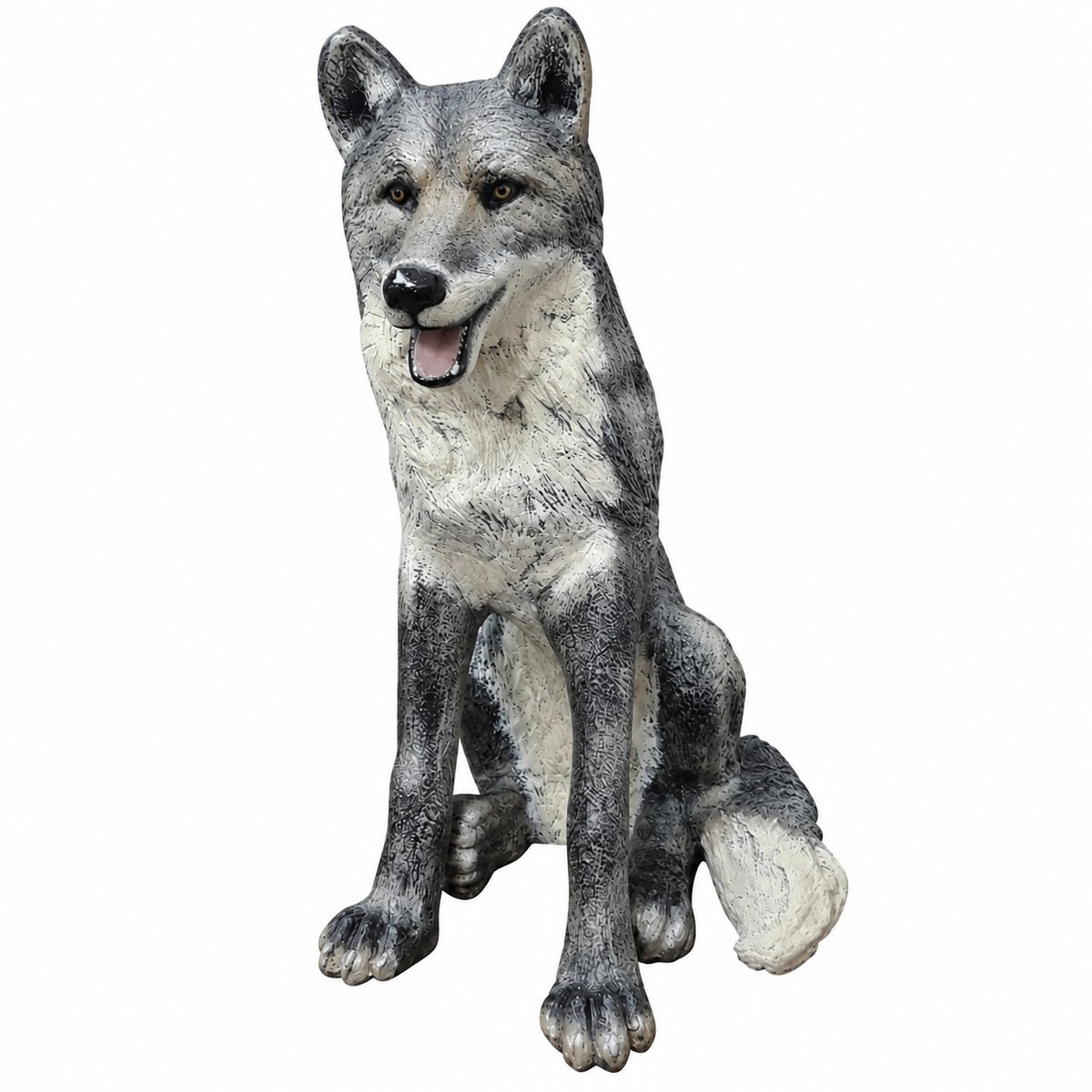 Cast aluminum fox statue for yard or home decor, detailed craftsmanship, sitting pose
