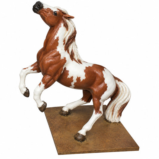 Small Desktop Rearing Horse on Base