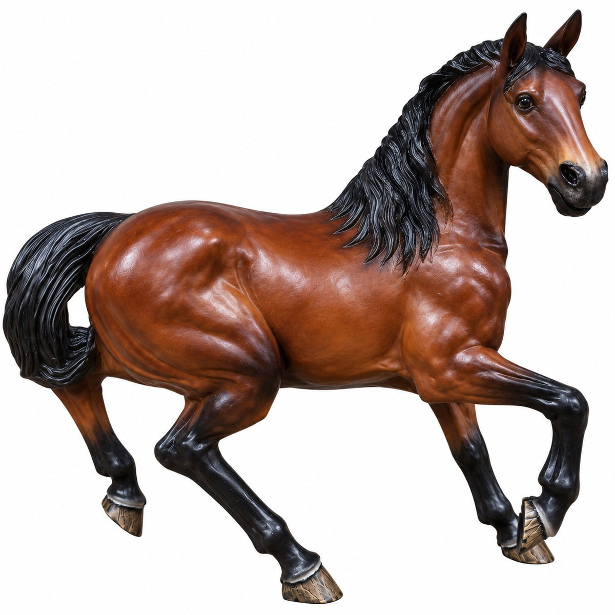 cast aluminum stallion horse for residential or commercial spaces