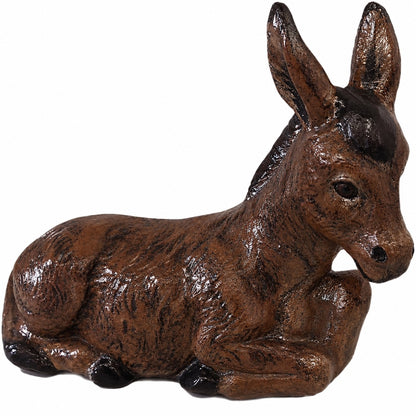 Cast aluminum table-top donkey in bronze finishes for indoor or outdoor use.