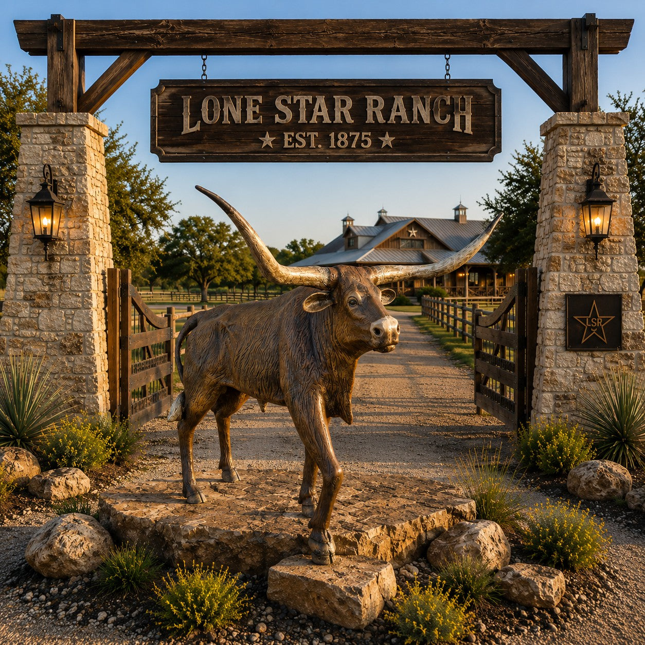 cast aluminum walking longhorn statue in a realistic natural finish for any outdoor space for personal or business