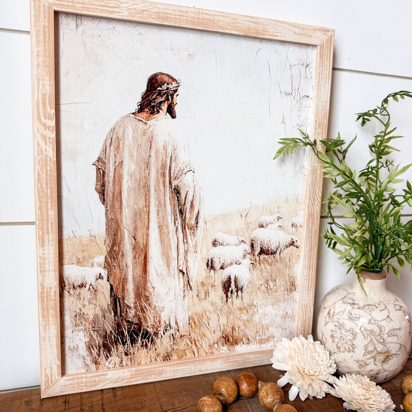 Jesus with Sheep Wall Art Print - Backyard Buddies