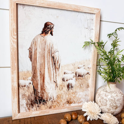 Jesus with Sheep Wall Art Print - Backyard Buddies