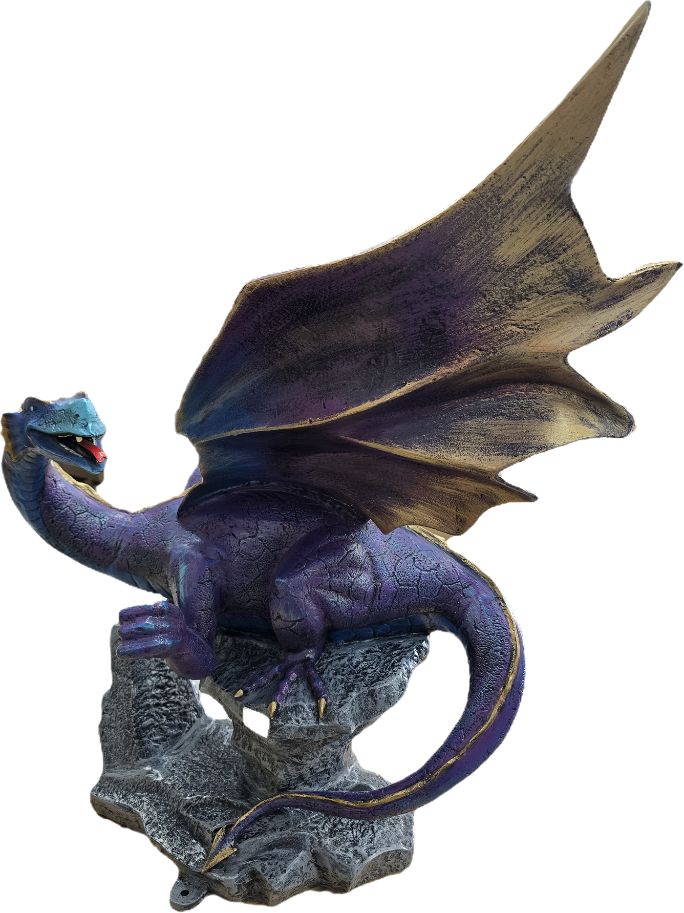 Small Winged Dragon on Rock - Backyard Buddies