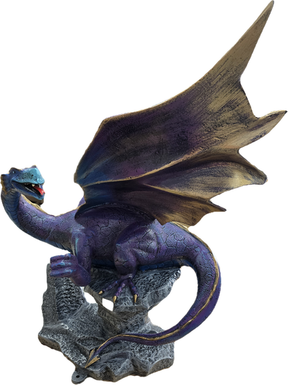 Small Winged Dragon on Rock - Backyard Buddies