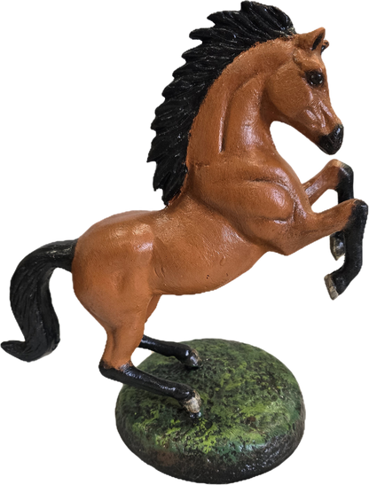Small Rearing Horse on Round Base