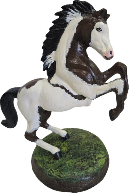 Small Rearing Horse on Round Base